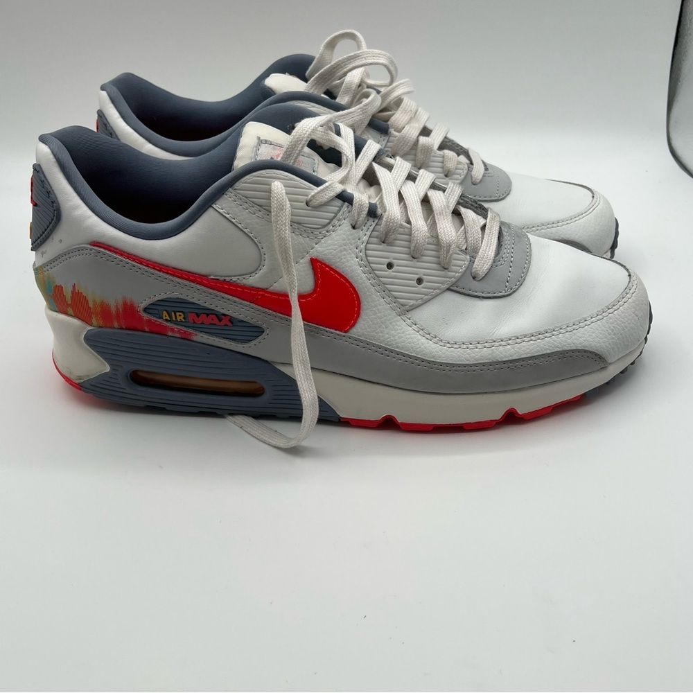 Nike Air Max 90 PRM Men's Sz 13 Summit White/Bright Crimson HJ9147 121